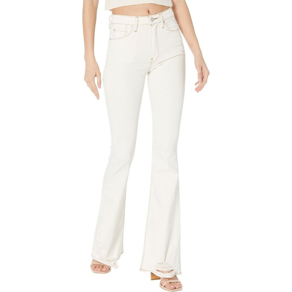 Hudson Jeans Holly High Rise Flare in Soft Ecru ( 24 )